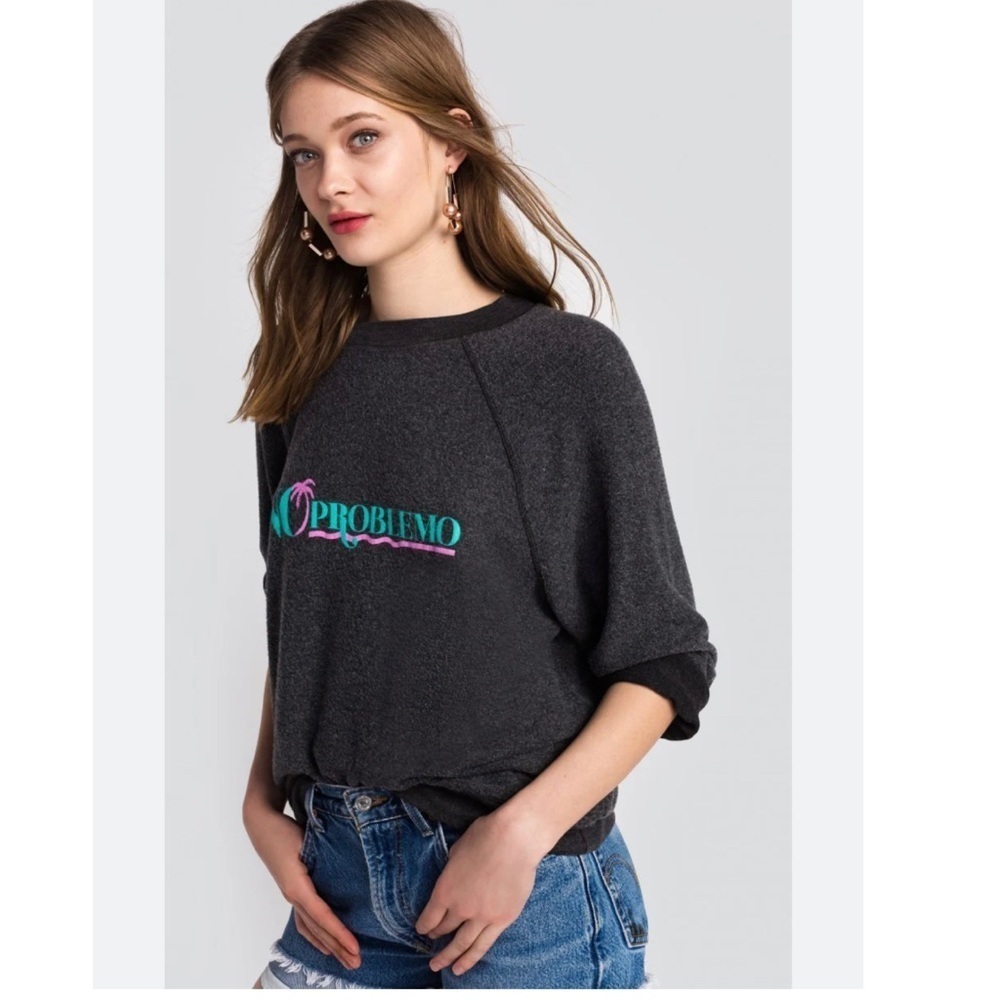 Wildfox Sz Large No Problemo Sommers Sweater Sweatshirt